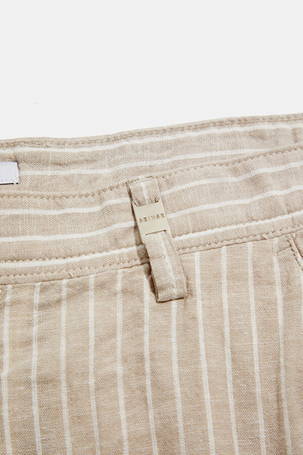 Beige Linen Cotton Men's Shorts 4