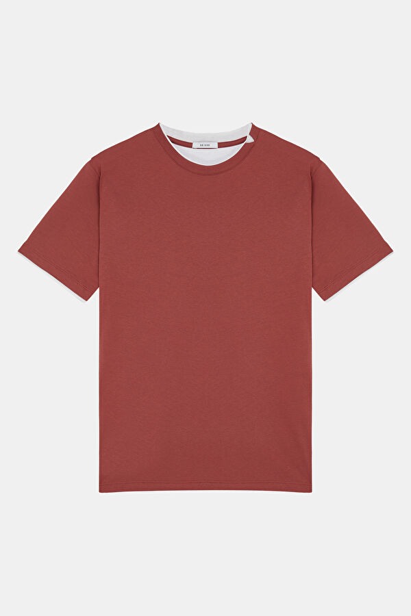 Relax Kalıp Açık Mavi Bisiklet Yaka Erkek T-Shirt