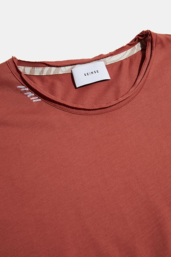 Relax Kalıp Bordo Bisiklet Yaka Erkek T-Shirt 3