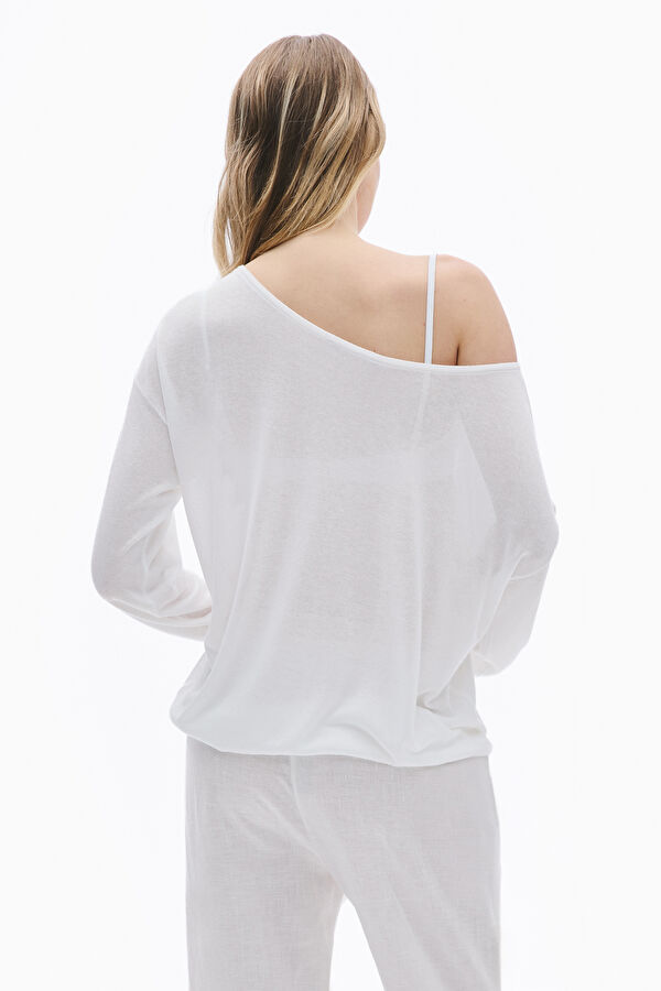Ecru Viscose Knit Sweater 2