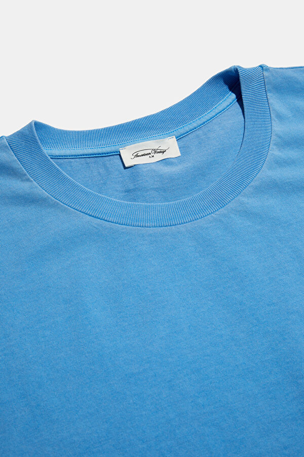 Relax Pattern Blue Crew Neck T-Shirt 3