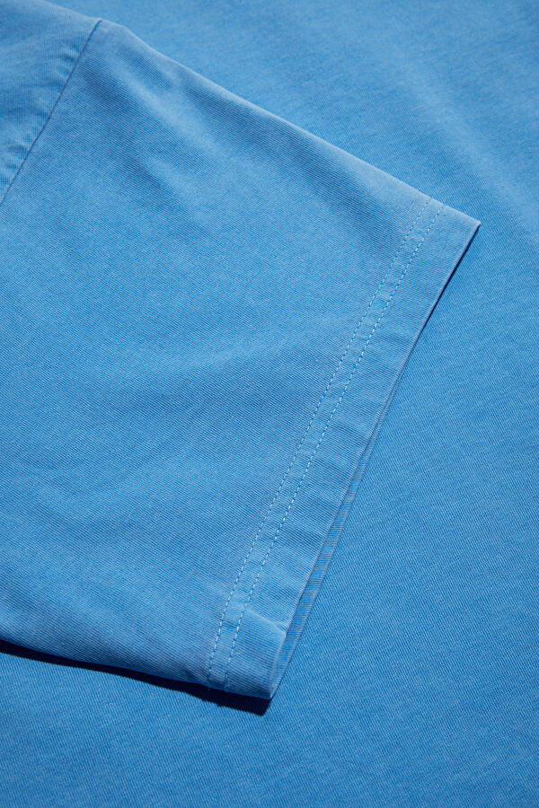 Relax Pattern Blue Crew Neck T-Shirt 4