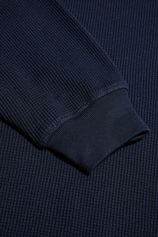 Lacivert Relax Kalıp Bisiklet Yaka Erkek Sweatshirt 4