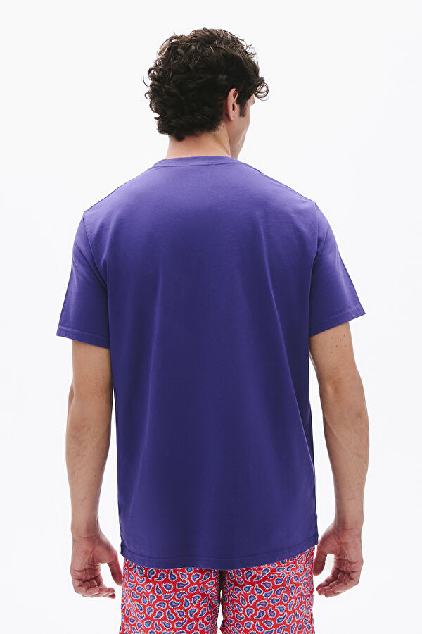 Relax Fit Purple Crew Neck Men's T-Shirt 2