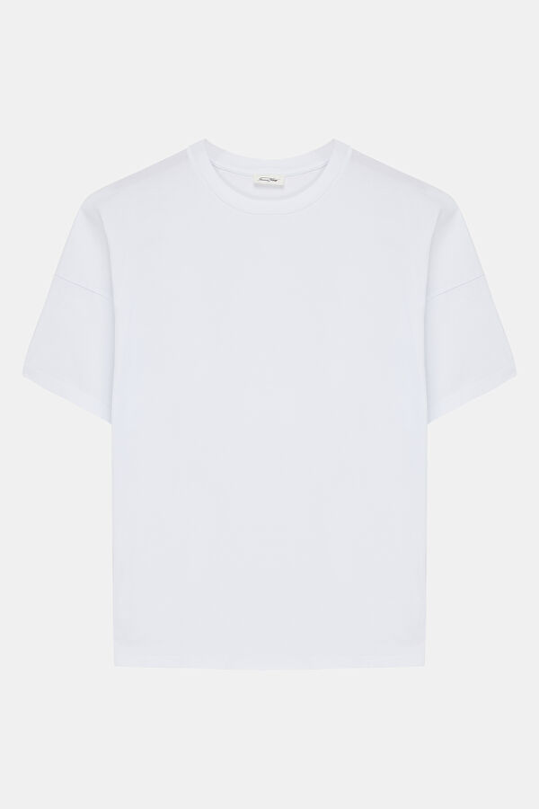 Relaxed Fit White Crew Neck Men's T-Shirt