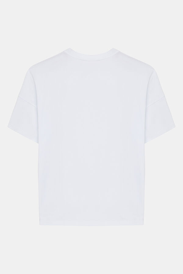 Relaxed Fit White Crew Neck Men's T-Shirt 2