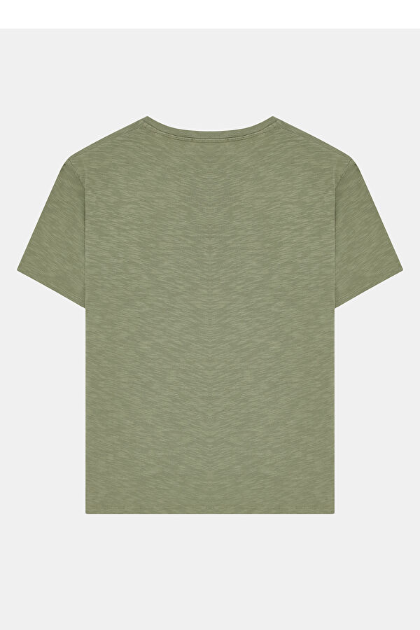 Relax Fit Khaki Crew Neck Men's T-Shirt 2