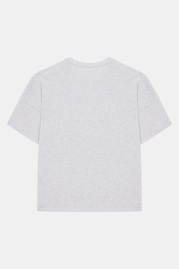Relax Fit Light Gray Crew Neck Men's T-Shirt 2
