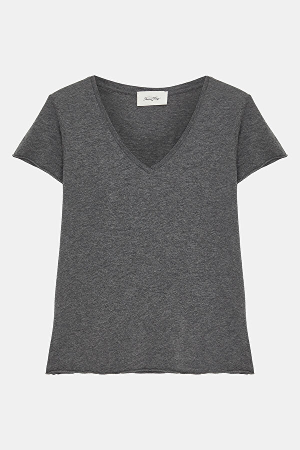Relax Pattern Anthracite V Neck T-Shirt