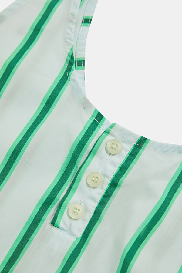 Green Striped Pattern Women's Blouse 3