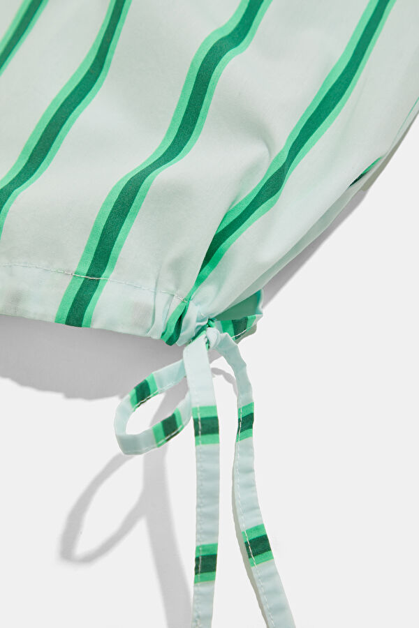 Green Striped Pattern Women's Blouse 5