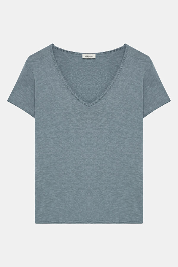 Relaxed Fit Grey V-Neck Women's T-Shirt