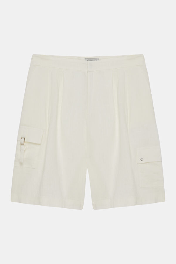 Ecru Linen Women's Shorts