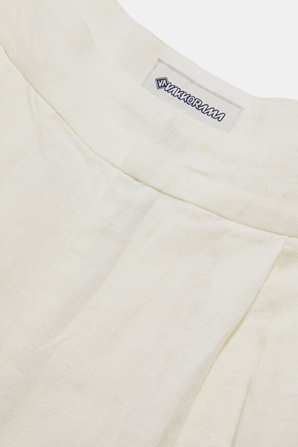 Ecru Linen Women's Shorts 3