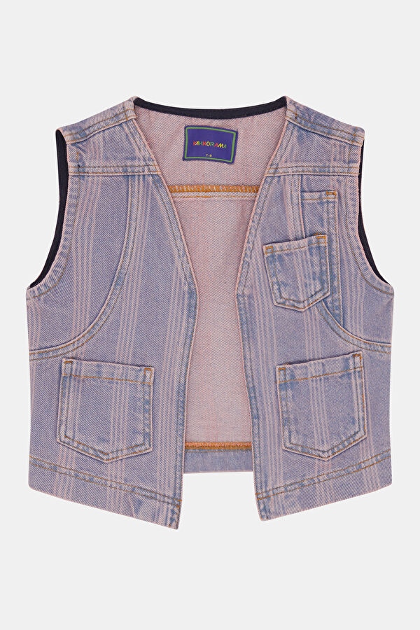 Multicolored Patterned Sleeveless Kids' Blouse