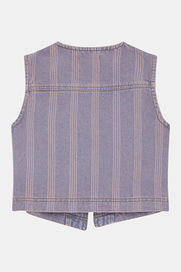 Multicolored Patterned Sleeveless Kids' Blouse 2