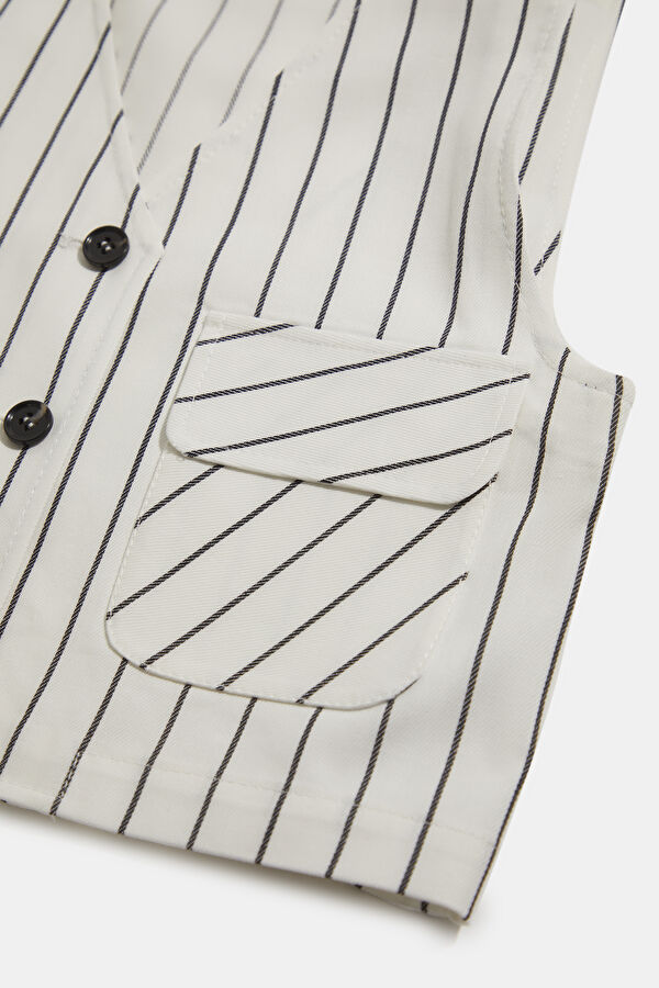 Ecru Striped Kids' Shirt 4