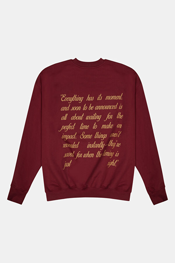 Burgundy Oversize Crew Neck Men's Sweatshirt
