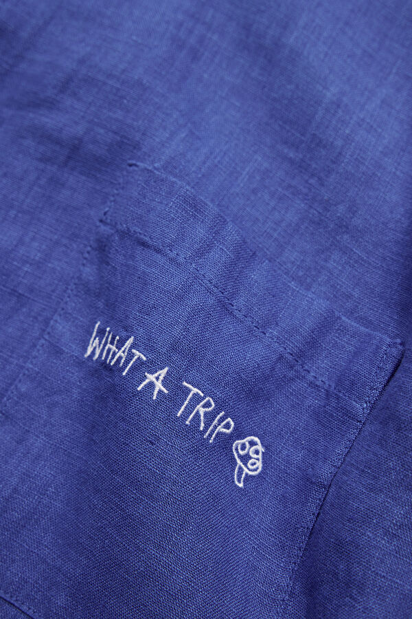 Blue Linen Men's Shirt 6