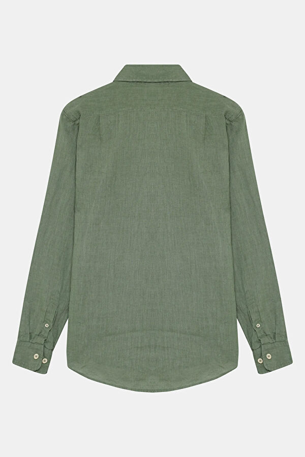 Light Green Linen Men's Shirt 4