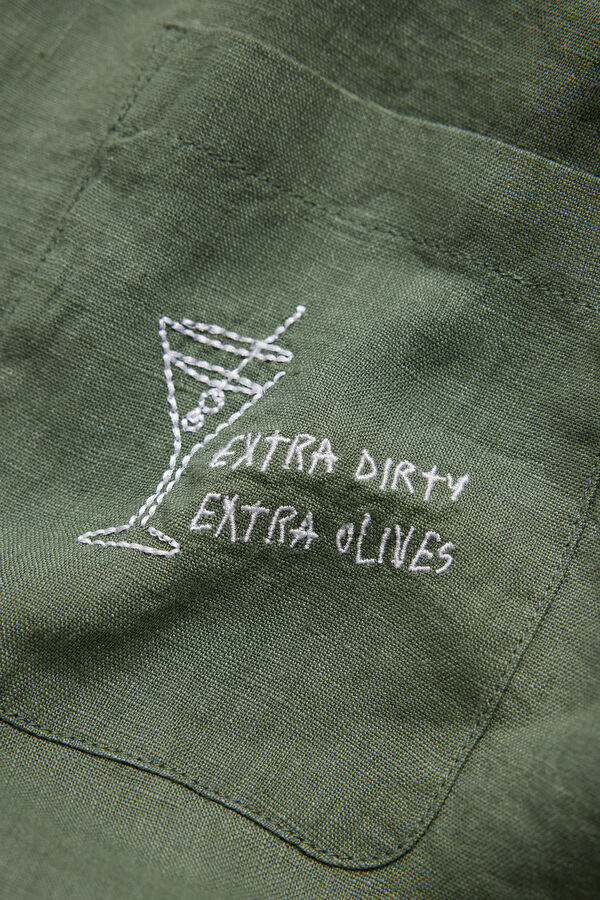 Light Green Linen Men's Shirt 6