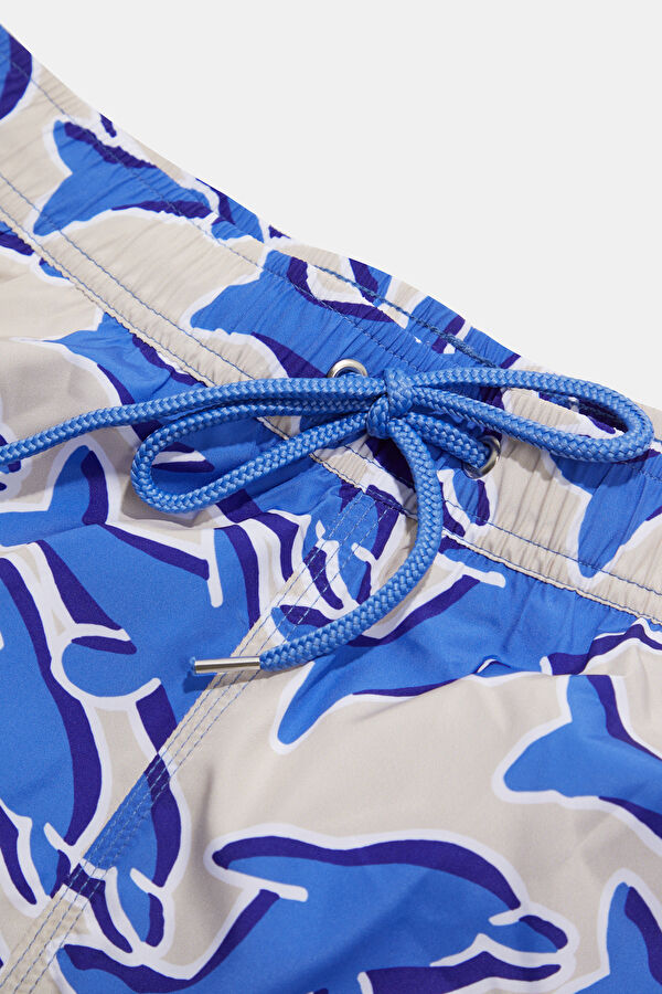 Beige Patterned Men's Swimsuit 6