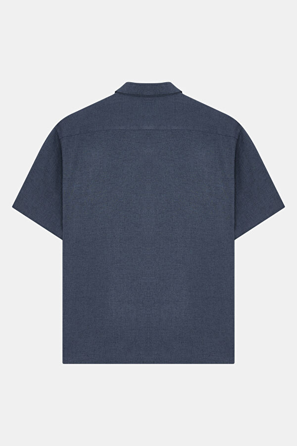 Indigo Regular Linen Viscose Men's Shirt 2