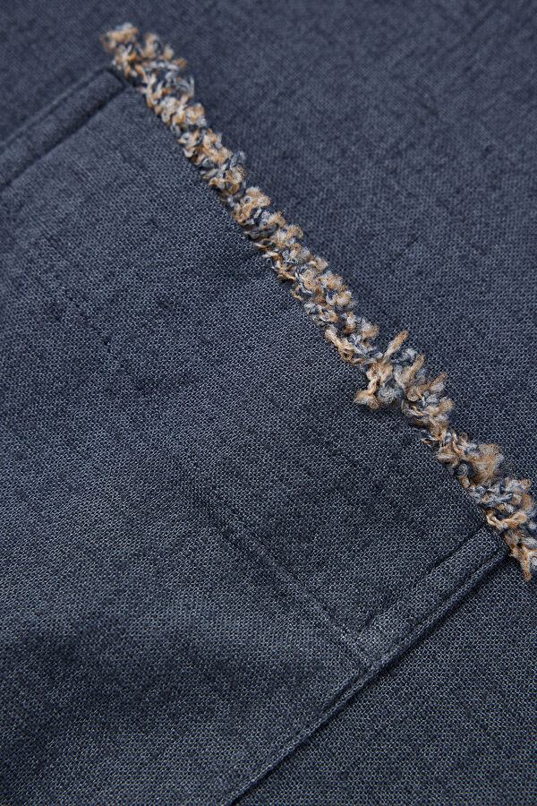 Indigo Regular Linen Viscose Men's Shirt 4
