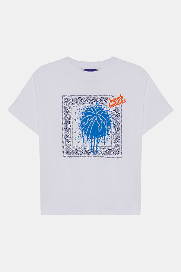 White Crew Neck Kids T-Shirt