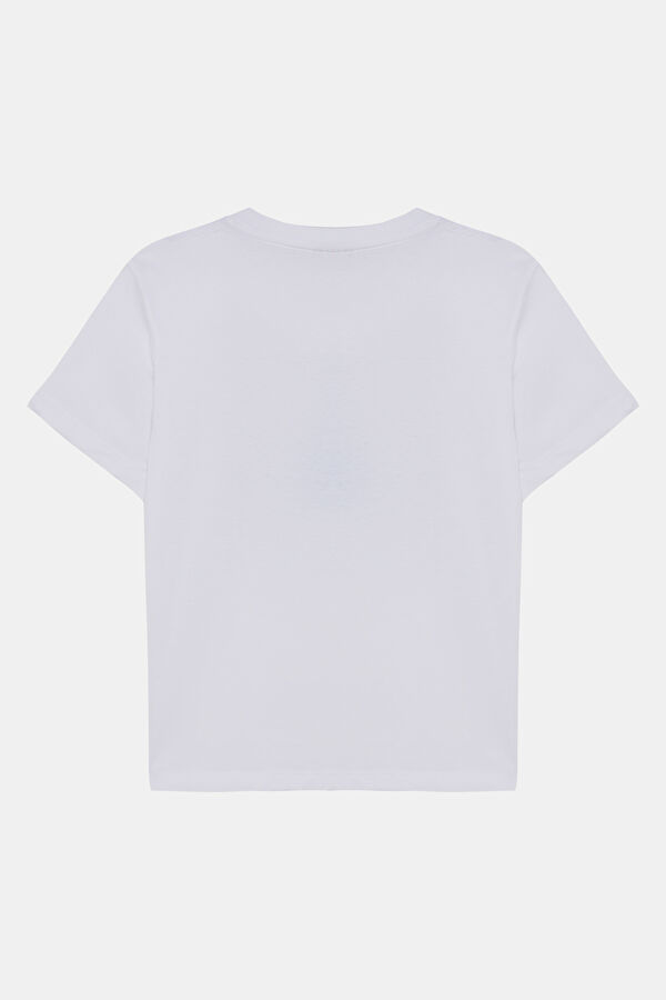 White Crew Neck Kids T-Shirt 2