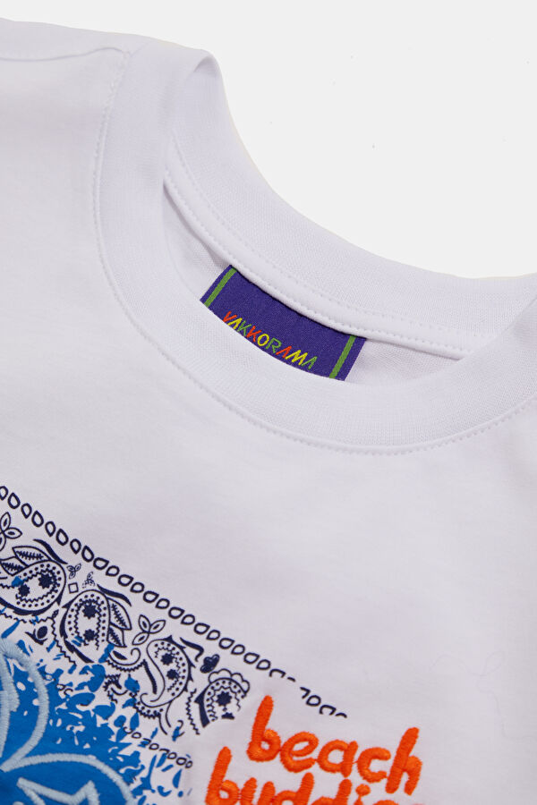 White Crew Neck Kids T-Shirt 3