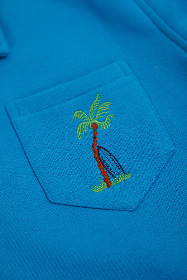 Navy Blue Crew Neck Printed Kids T-Shirt 4
