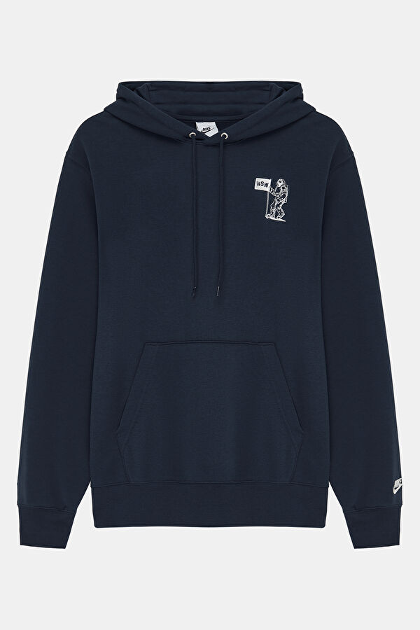 Lacivert Relax Kalıp Kapuşonlu Erkek Sweatshirt