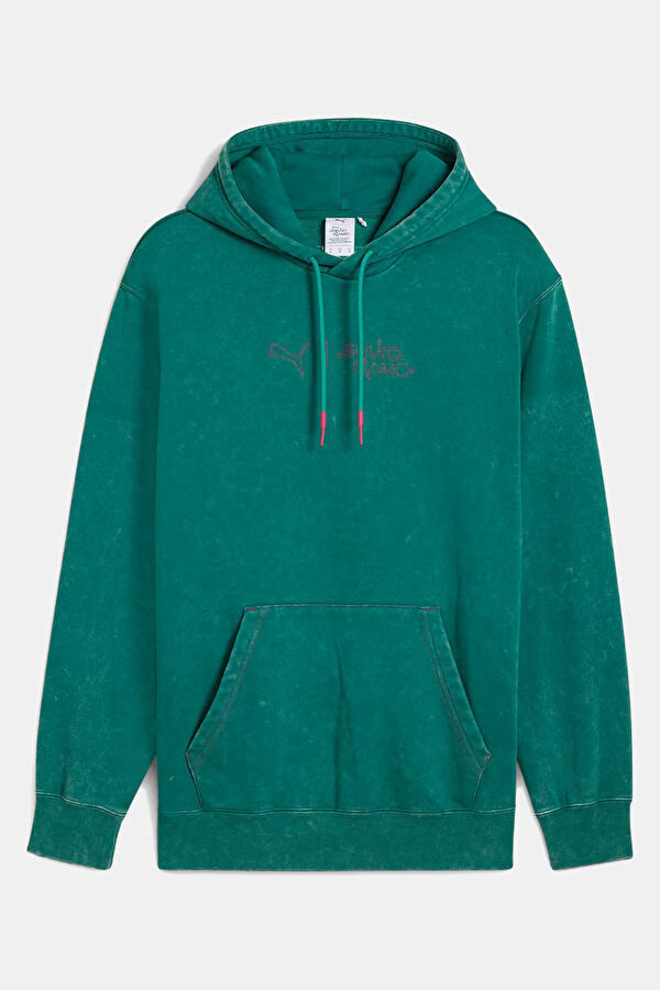 X Squid Game Graphic Yeşil Relax Kalıp Kapuşonlu Erkek Sweatshirt
