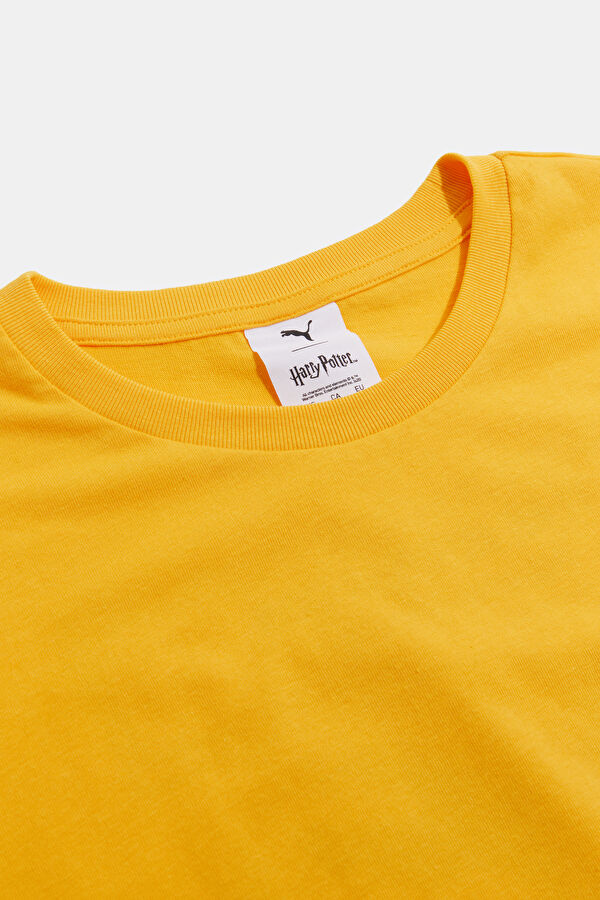 Relax Kalıp Sarı Bisiklet Yaka Baskılı Erkek T-Shirt 5