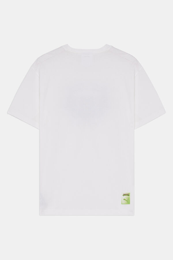 X TMNT Relax Kalıp Beyaz Bisiklet Yaka Baskılı Erkek T-Shirt 2