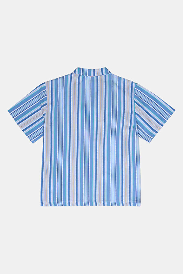 Blue Buttoned Kids Bermuda Shorts 2
