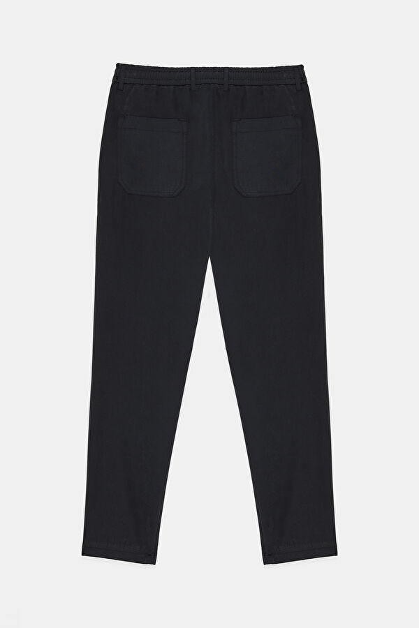 Black Straight Leg Rayon Men's Trousers 2