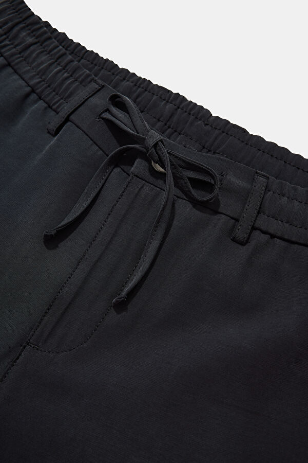 Black Straight Leg Rayon Men's Trousers 3