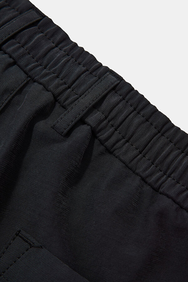 Black Straight Leg Rayon Men's Trousers 4