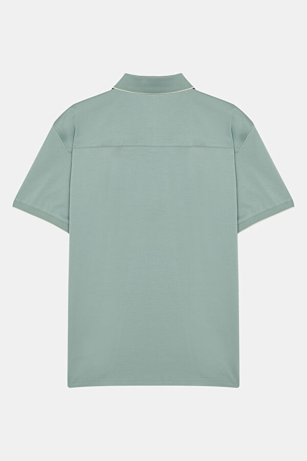 Relax Pattern Mint Polo Neck Shirt 2