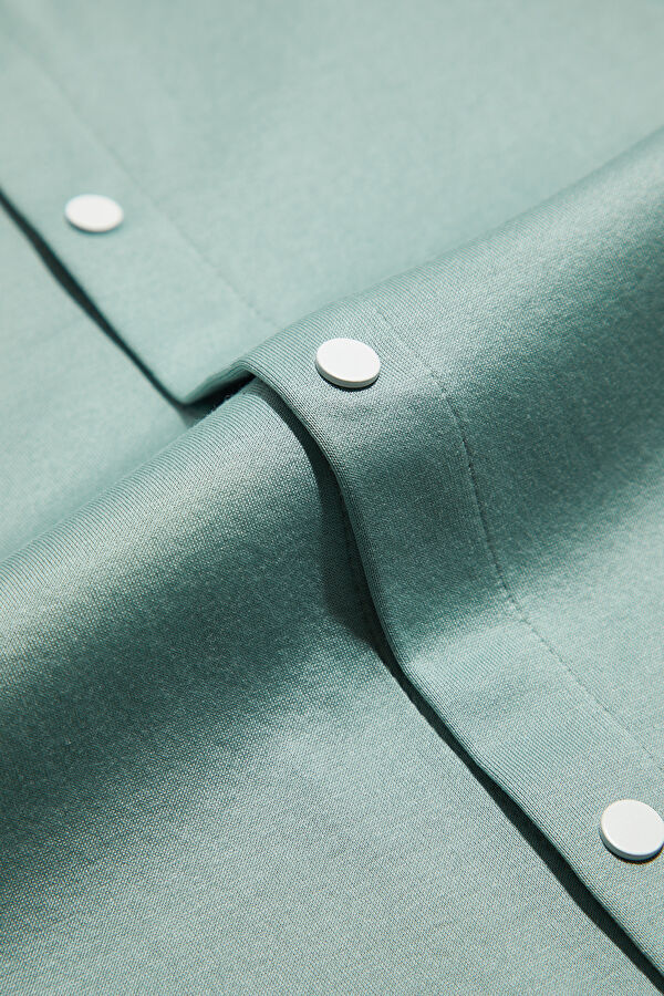 Relax Pattern Mint Polo Neck Shirt 4