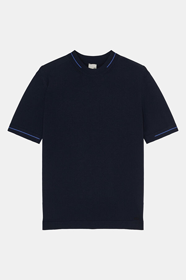 Lacivert Bisiklet Yaka Erkek T-Shirt