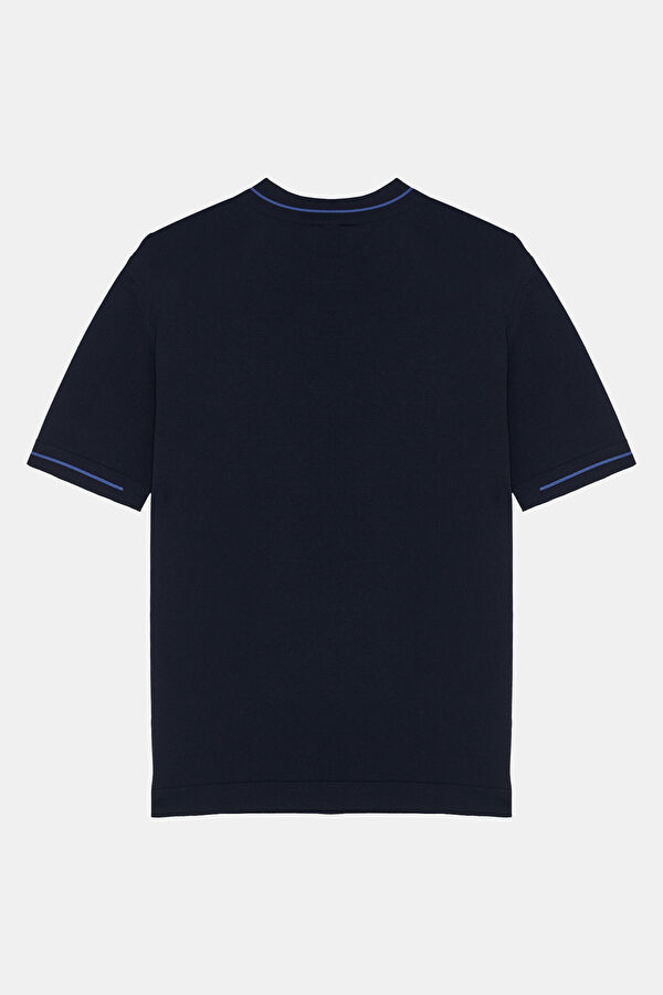 Lacivert Bisiklet Yaka Erkek T-Shirt 2