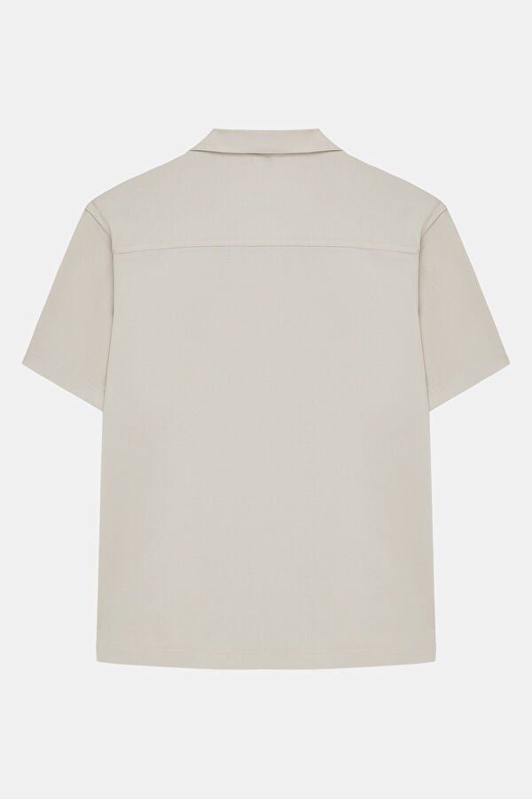 Relax Pattern Cream Resort Collar Shirt 2