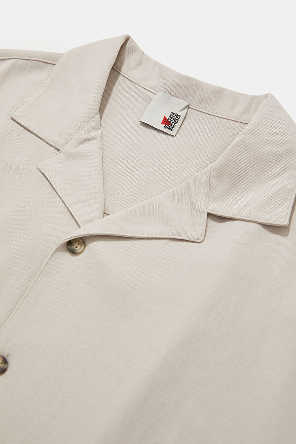 Relax Pattern Cream Resort Collar Shirt 3
