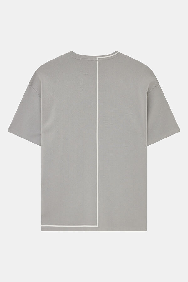 Oversize Grey Crew Neck Men's T-Shirt 2