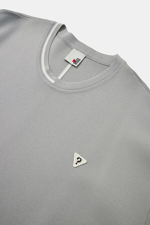 Oversize Grey Crew Neck Men's T-Shirt 3