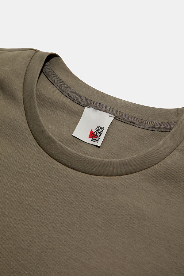 Oversize Mint Bisiklet Yaka Baskılı Erkek T-Shirt 3