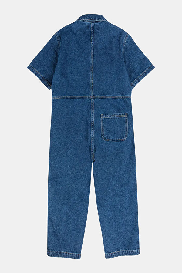 Blue Zip-Up Kids Jumpsuit 2